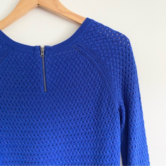 American Eagle Knit Sweater Back Zipper Blue - Picture 4 of 5